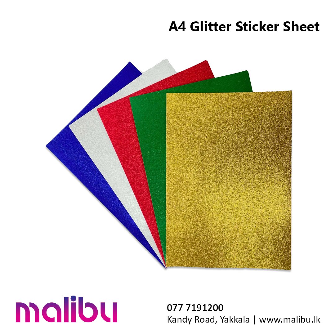A4 Glitter Sticker Sheet 1Pcs