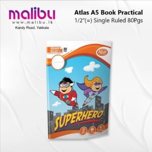 Atlas A5 Book Practical 1/2″(=) Single Ruled 80Pgs