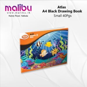 Atlas A4 Black Drawing Book Small 40Pgs