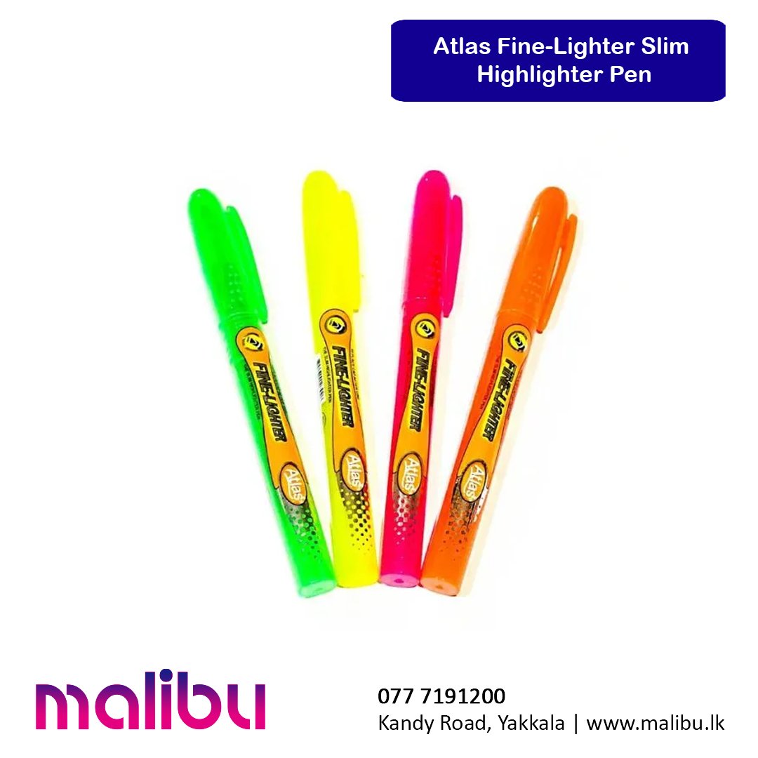 Atlas Fine-Lighter Slim Highlighter Pen