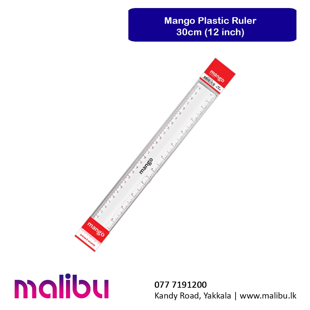 Mango Plastic Ruler – 30cm (12 inch)
