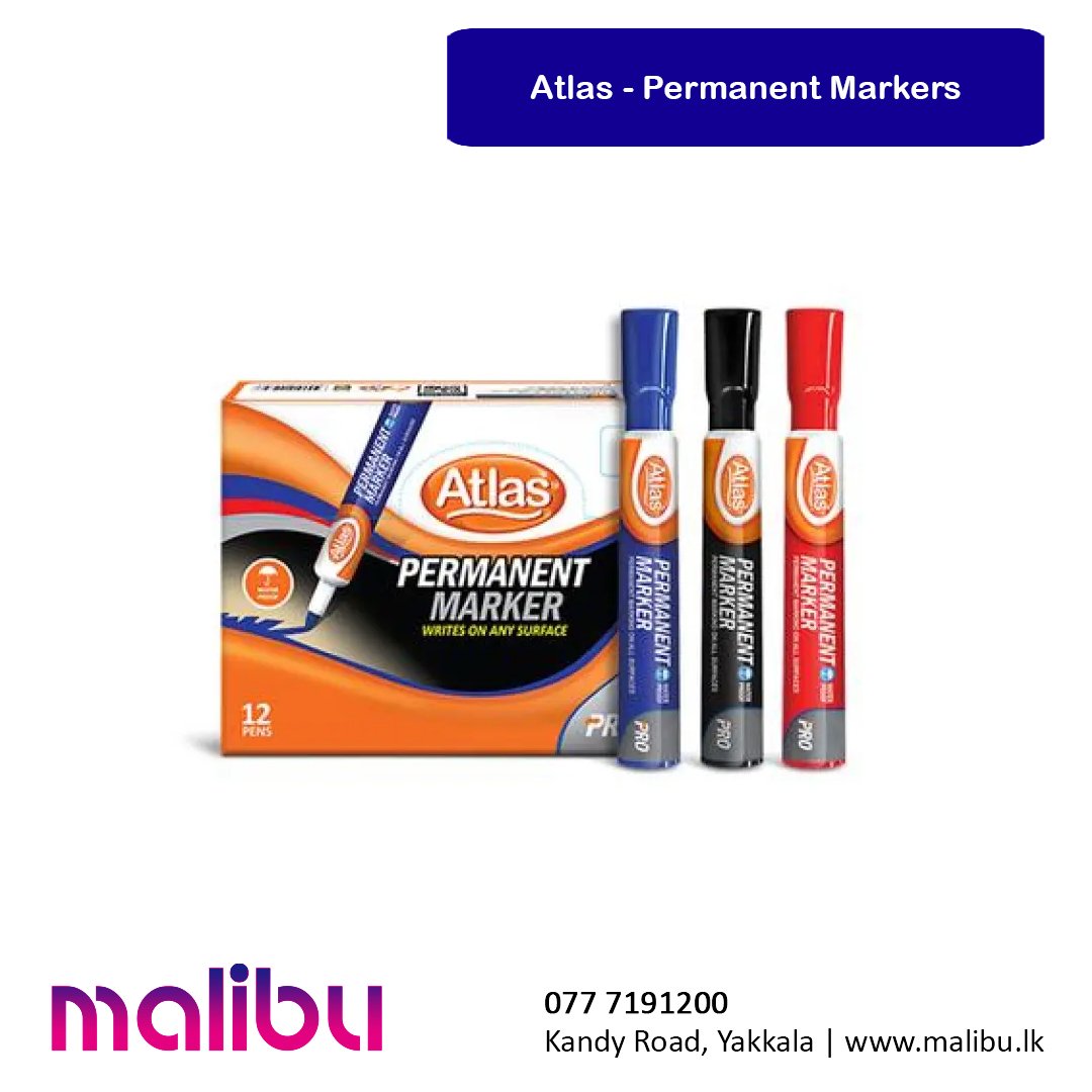 Atlas White Board Marker Pens ( Black/ Red/ Blue )
