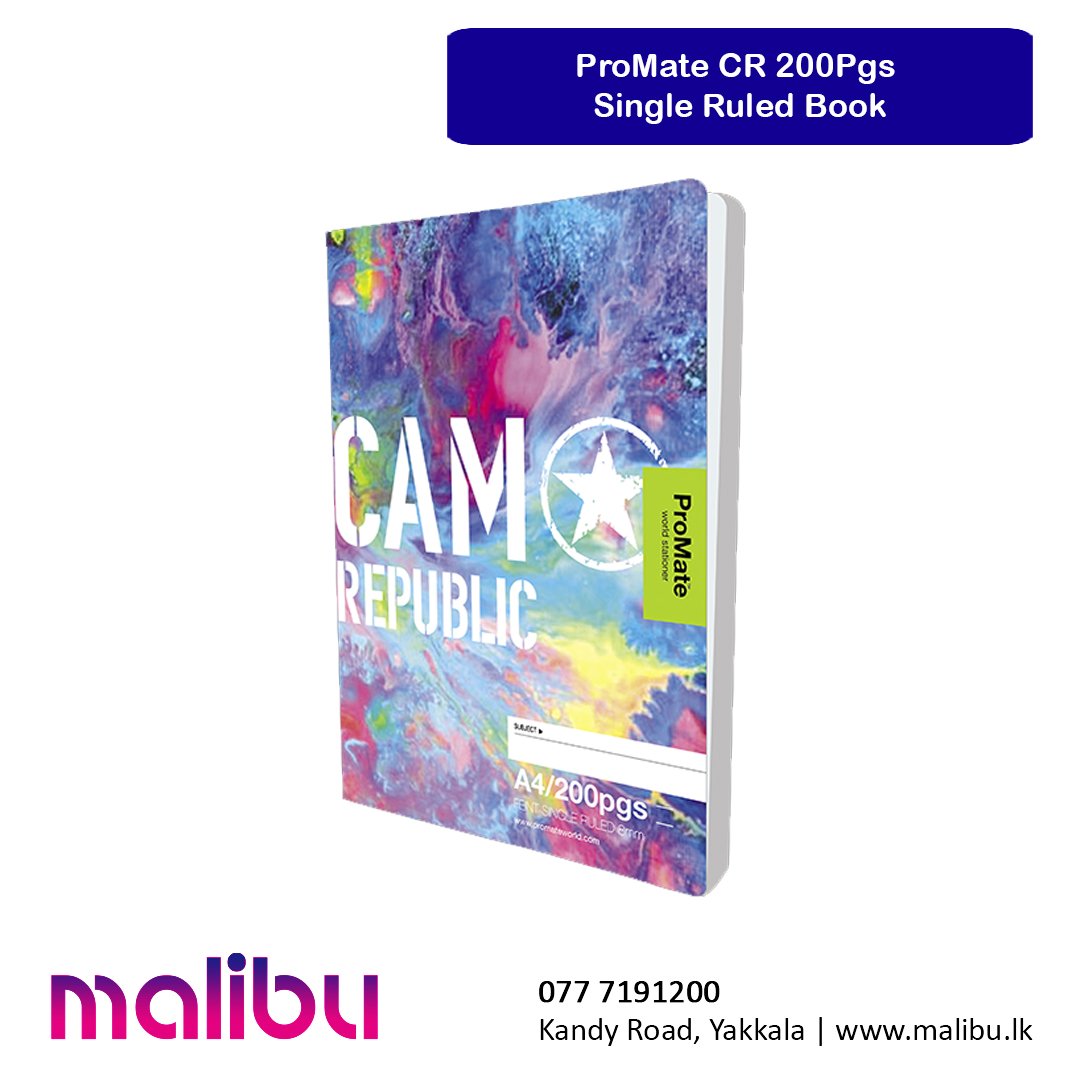 ProMate CR 200Pgs Single Ruled Book