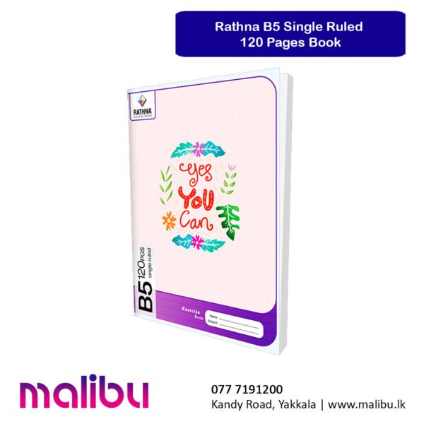 Rathna B5 Single Ruled 120 Pages Book – Malibu.lk – Stationery Store